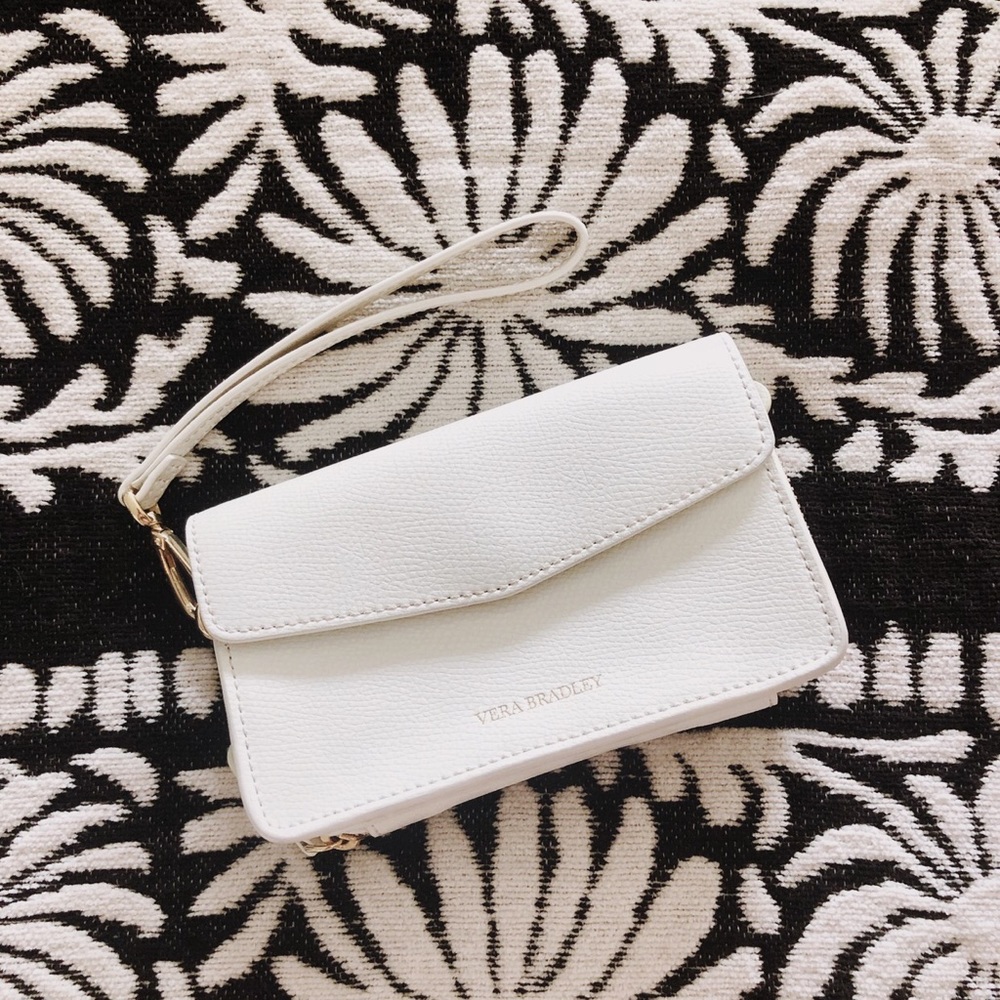 Vera Bradley ivory leather wristlet